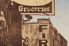Best Fire/ Easy Liquor woodcut print 2011