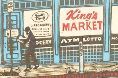 King's Market woodcut print 2012