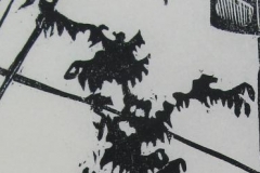 Little Tree 2 woodcut print 2009