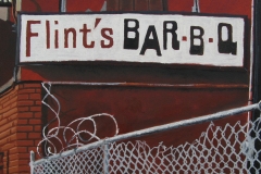 Flint's Bar-B-Q oil painting on paper 2013