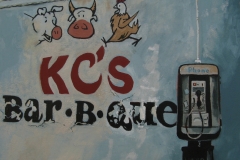 KC's Bar-B-Que oil painting on paper 2013