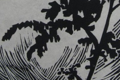 Little Tree 3 woodcut print 2009