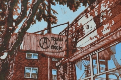 Read a Book woodcut print 2013