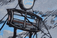 Sunshine Center woodcut and linocut print 2013